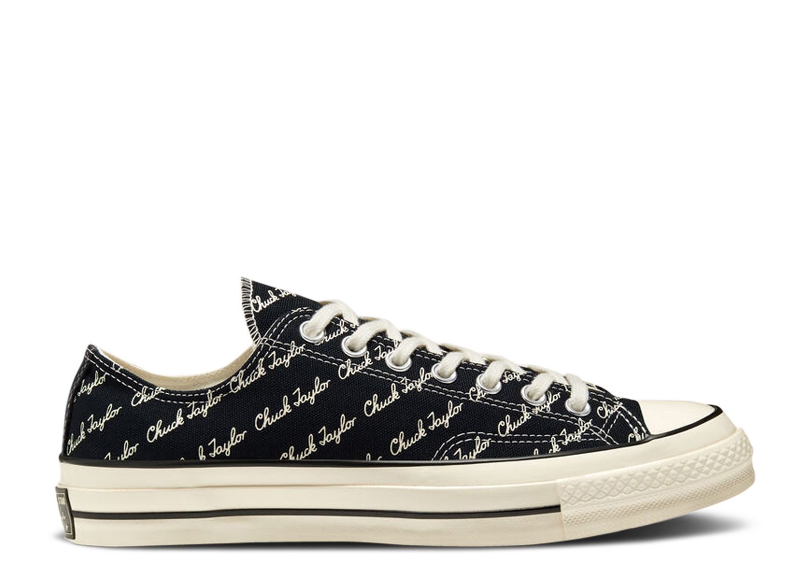 Chuck 70 Low 'Scripted Signature Print - Black Egret'